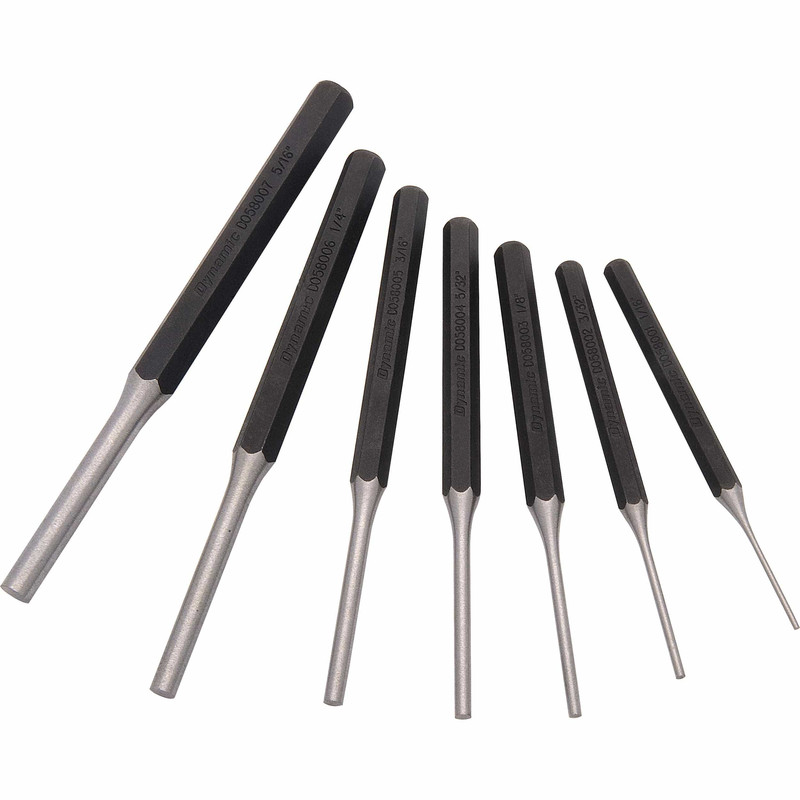 Pin Punch Set, 1/16" - 5/16", 7pc